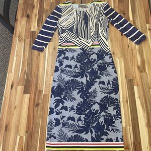 Preen by Thornton Bregazzi Fitted Patterned Dress Small